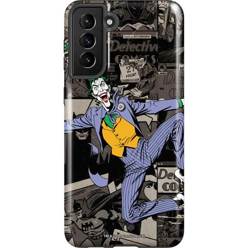 DC Comics The Joker Vintage Action pose pattern Galaxy S21 Plus 5G Pro Case