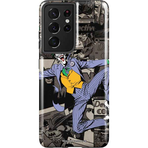 DC Comics The Joker Vintage Action pose pattern Galaxy S21 Ultra 5G Pro Case
