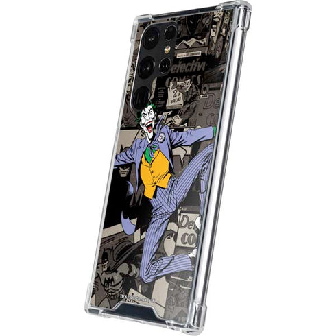 DC Comics The Joker Vintage Action pose pattern Galaxy S22 Ultra Clear Case