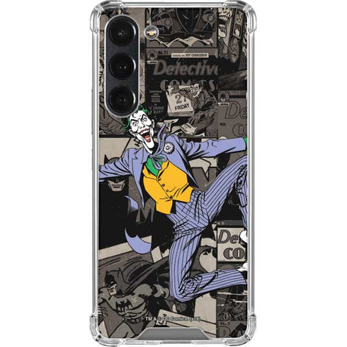 DC Comics The Joker Vintage Action pose pattern Galaxy S23 Plus Clear Case
