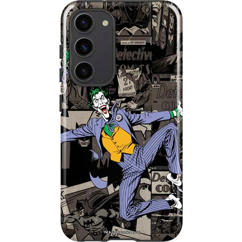 DC Comics The Joker Vintage Action pose pattern Galaxy S23 Plus Pro Case