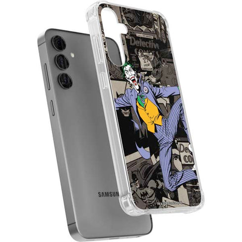DC Comics The Joker Vintage Action pose pattern Galaxy S24 Plus Clear Case