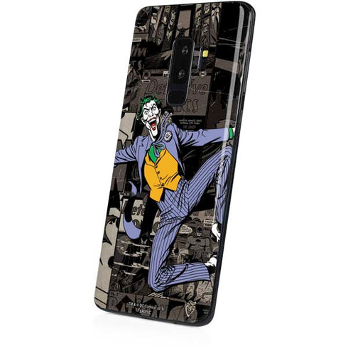 DC Comics The Joker Vintage Action pose pattern Galaxy S9 Plus Skin