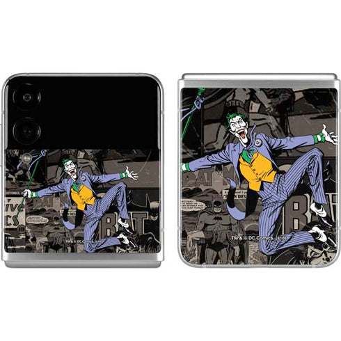 DC Comics The Joker Vintage Action pose pattern Galaxy Z Flip4 5G Skin