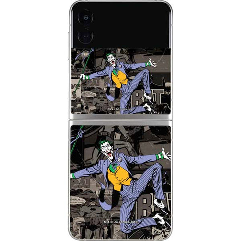 DC Comics The Joker Vintage Action pose pattern Galaxy Z Flip4 5G Skin