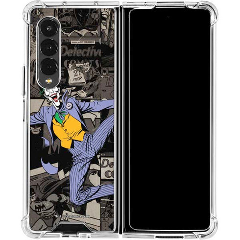 DC Comics The Joker Vintage Action pose pattern Galaxy Z Fold4 5G Clear Case