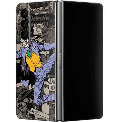 DC Comics The Joker Vintage Action pose pattern Galaxy Z Fold4 5G Skin