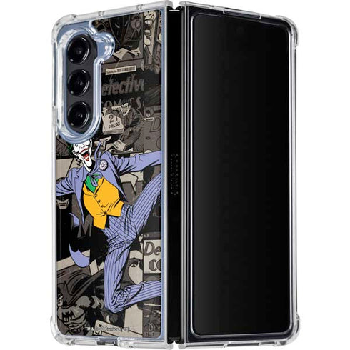 DC Comics The Joker Vintage Action pose pattern Galaxy Z Fold5 5G Clear Case