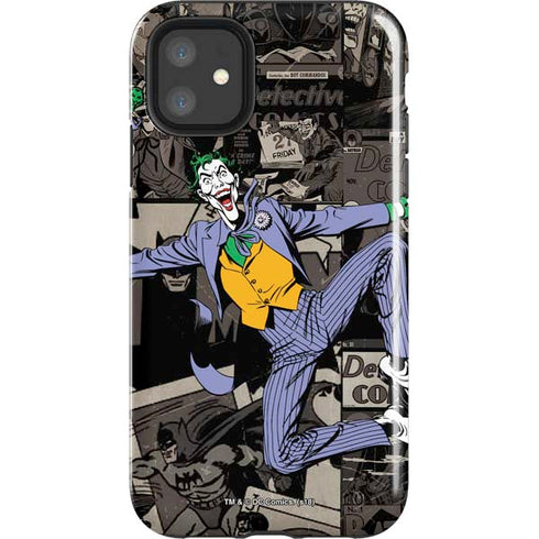 DC Comics The Joker Vintage Action pose pattern iPhone 11 Impact Case
