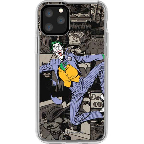 DC Comics The Joker Vintage Action pose pattern iPhone 11 Pro Clear Case