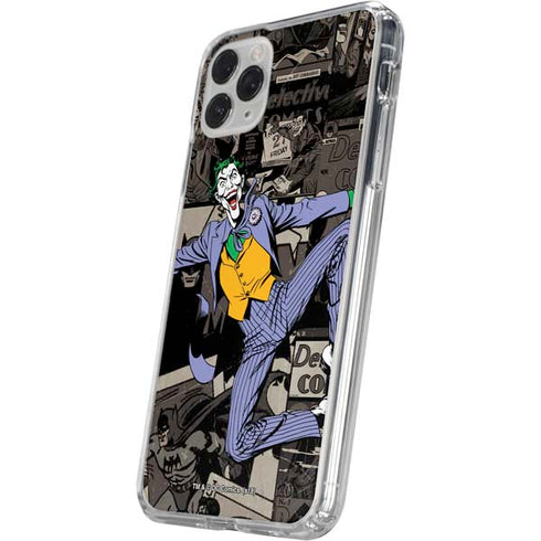 DC Comics The Joker Vintage Action pose pattern iPhone 11 Pro Clear Case