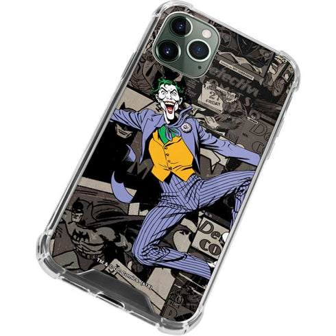 DC Comics The Joker Vintage Action pose pattern iPhone 11 Pro Max Clear Case
