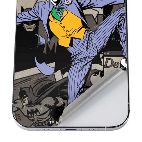 DC Comics The Joker Vintage Action pose pattern iPhone 12 Pro Skin