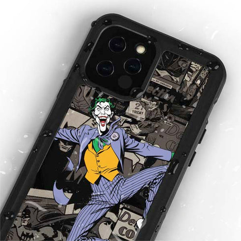 DC Comics The Joker Vintage Action pose pattern iPhone 12 Pro Waterproof Case