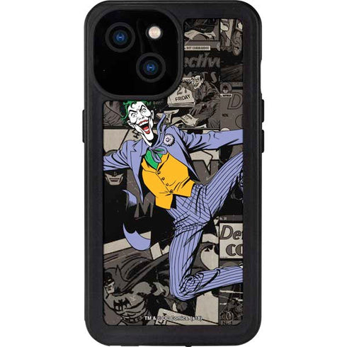 DC Comics The Joker Vintage Action pose pattern iPhone 13 Mini Waterproof Case