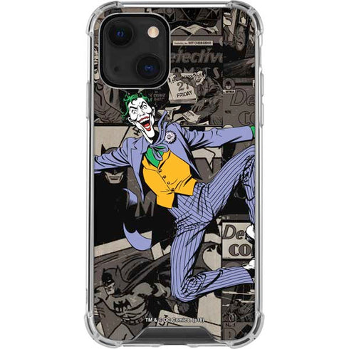 DC Comics The Joker Vintage Action pose pattern iPhone 14 Clear Case