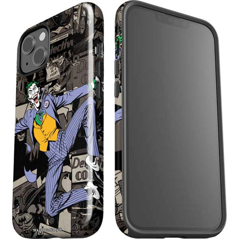 DC Comics The Joker Vintage Action pose pattern iPhone 15 Plus Impact Case