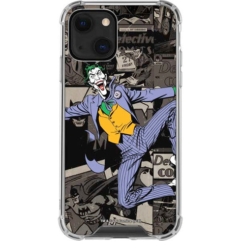 DC Comics The Joker Vintage Action pose pattern iPhone 14 Plus Clear Case