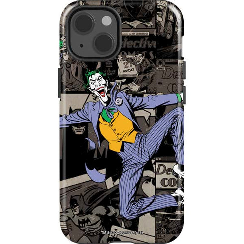 DC Comics The Joker Vintage Action pose pattern iPhone 15 Impact Case