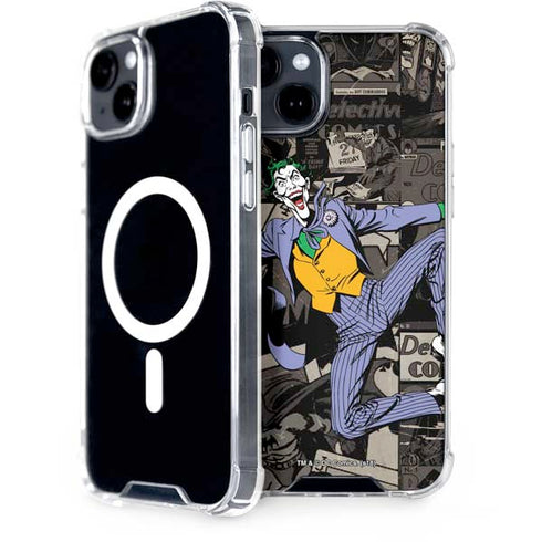 DC Comics The Joker Vintage Action pose pattern iPhone 15 Plus MagSafe Case