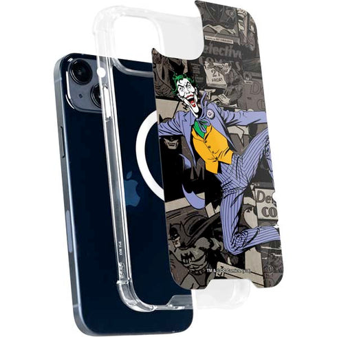 DC Comics The Joker Vintage Action pose pattern iPhone 15 Plus MagSafe Case