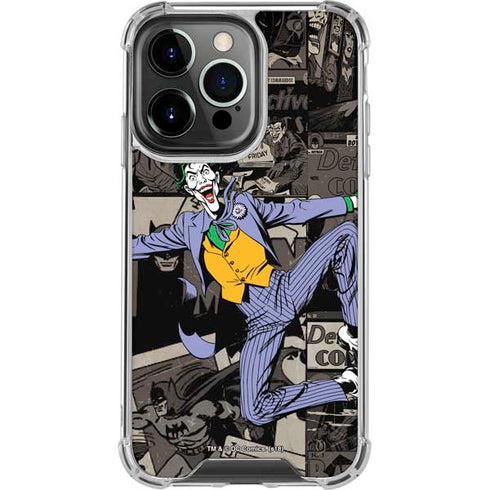 DC Comics The Joker Vintage Action pose pattern iPhone 15 Pro Clear Case