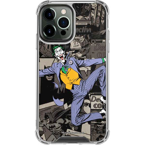 DC Comics The Joker Vintage Action pose pattern iPhone 14 Pro Max Clear Case
