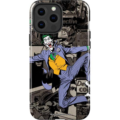 DC Comics The Joker Vintage Action pose pattern iPhone 15 Pro Max Impact Case