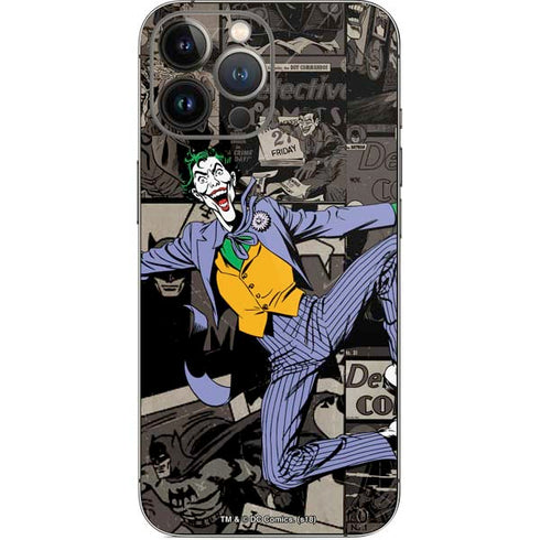 DC Comics The Joker Vintage Action pose pattern iPhone 14 Pro Max Skin
