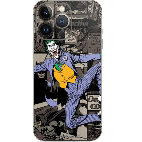 DC Comics The Joker Vintage Action pose pattern iPhone 14 Pro Skin