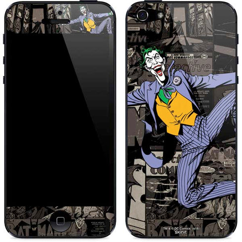 DC Comics The Joker Vintage Action pose pattern iPhone 5/5s/5SE Skin
