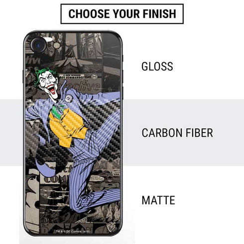 DC Comics The Joker Vintage Action pose pattern iPhone SE (2nd & 3rd Gen) Skin