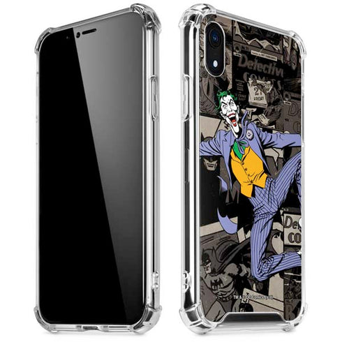 DC Comics The Joker Vintage Action pose pattern iPhone XR Clear Case