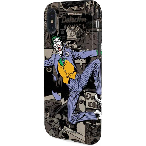 DC Comics The Joker Vintage Action pose pattern iPhone XS Pro Case