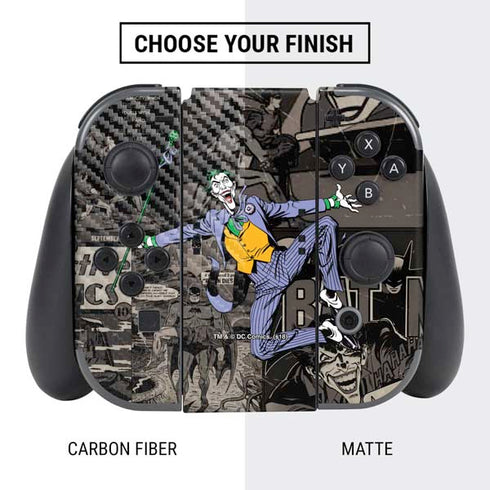 DC Comics The Joker Vintage Action pose pattern Nintendo Switch Bundle Skin