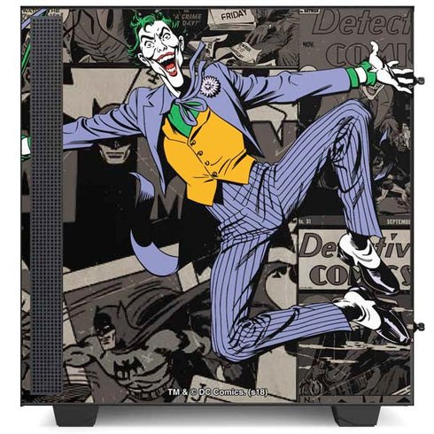 DC Comics The Joker Vintage Action pose pattern NZXT H510 Compact ATX Mid-Tower Case Skin