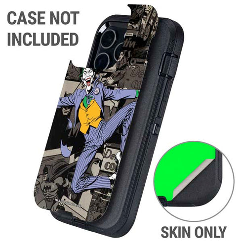 DC Comics The Joker Vintage Action pose pattern Otterbox Defender iPhone Skin