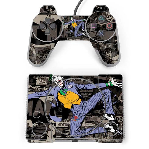 DC Comics The Joker Vintage Action pose pattern PlayStation Classic Bundle Skin