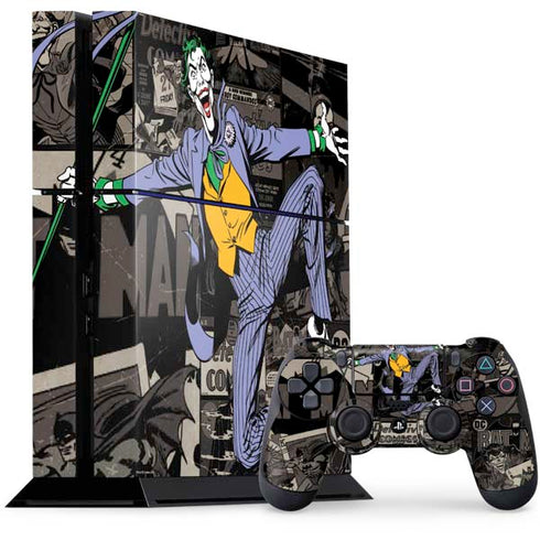 DC Comics The Joker Vintage Action pose pattern PS4 Console and Controller Bundle Skin