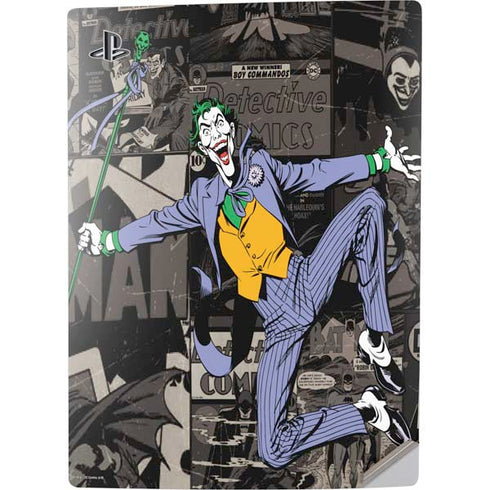 DC Comics The Joker Vintage Action pose pattern PS5 Digital Edition Console Skin