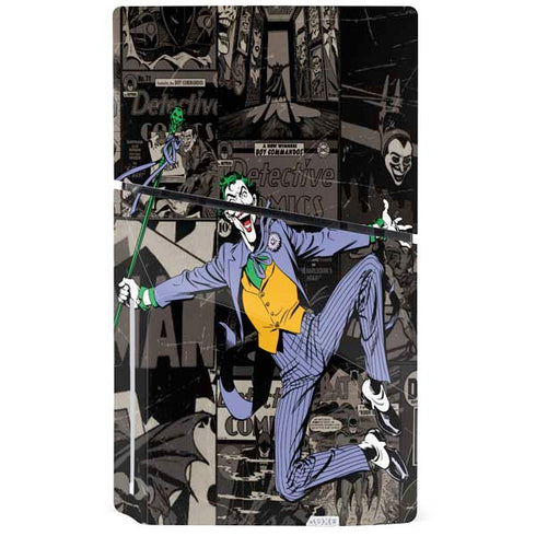 DC Comics The Joker Vintage Action pose pattern PS5 Slim Disk Console Skin