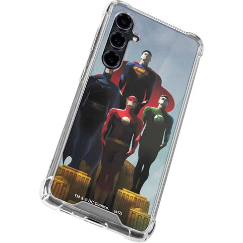 Justice League Standing Pose Team Galaxy S23 FE Clear Case