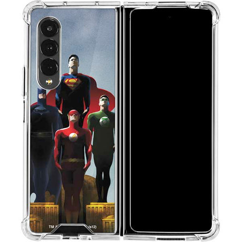 Justice League Standing Pose Team Galaxy Z Fold4 5G Clear Case