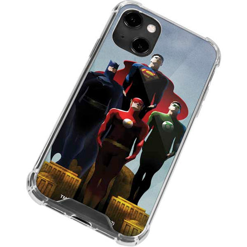Justice League Standing Pose Team iPhone 14 Clear Case