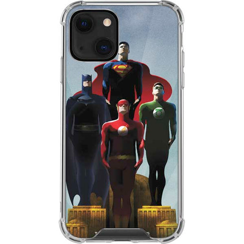 Justice League Standing Pose Team iPhone 14 Plus Clear Case