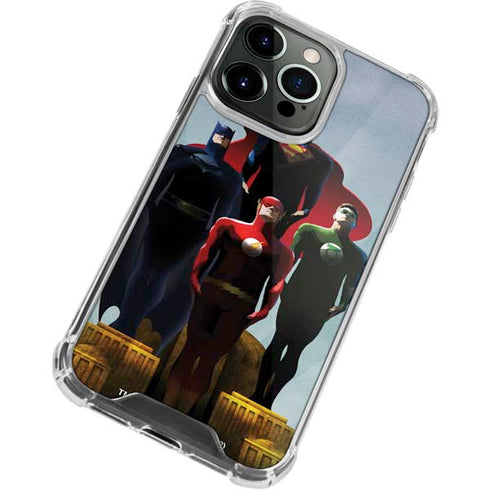 Justice League Standing Pose Team iPhone 15 Pro Clear Case