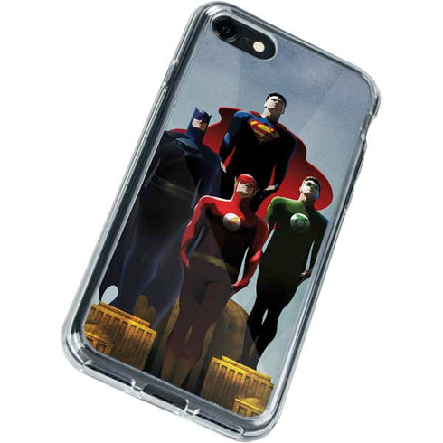 Justice League Standing Pose Team iPhone SE (2nd & 3rd Gen) Clear Case