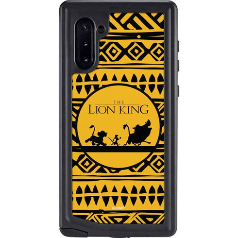 Disney The Lion King Simba Timon and Pumba Tribal Print Galaxy Note 10 Waterproof Case