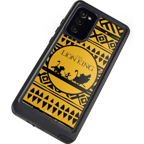 Disney The Lion King Simba Timon and Pumba Tribal Print Galaxy Note20 5G Waterproof Case