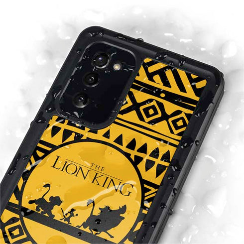 Disney The Lion King Simba Timon and Pumba Tribal Print Galaxy Note20 5G Waterproof Case
